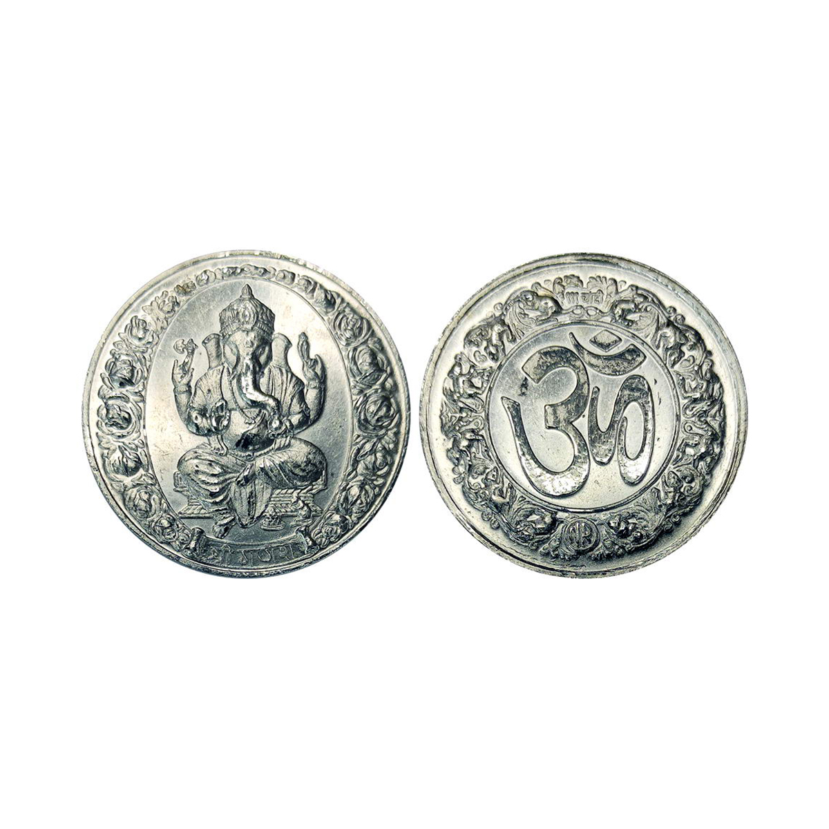 NATIONAL REFINERY (NR), BOMBAY, 50g. Silver. Obv. Ganesha seated on a low pedestal within 