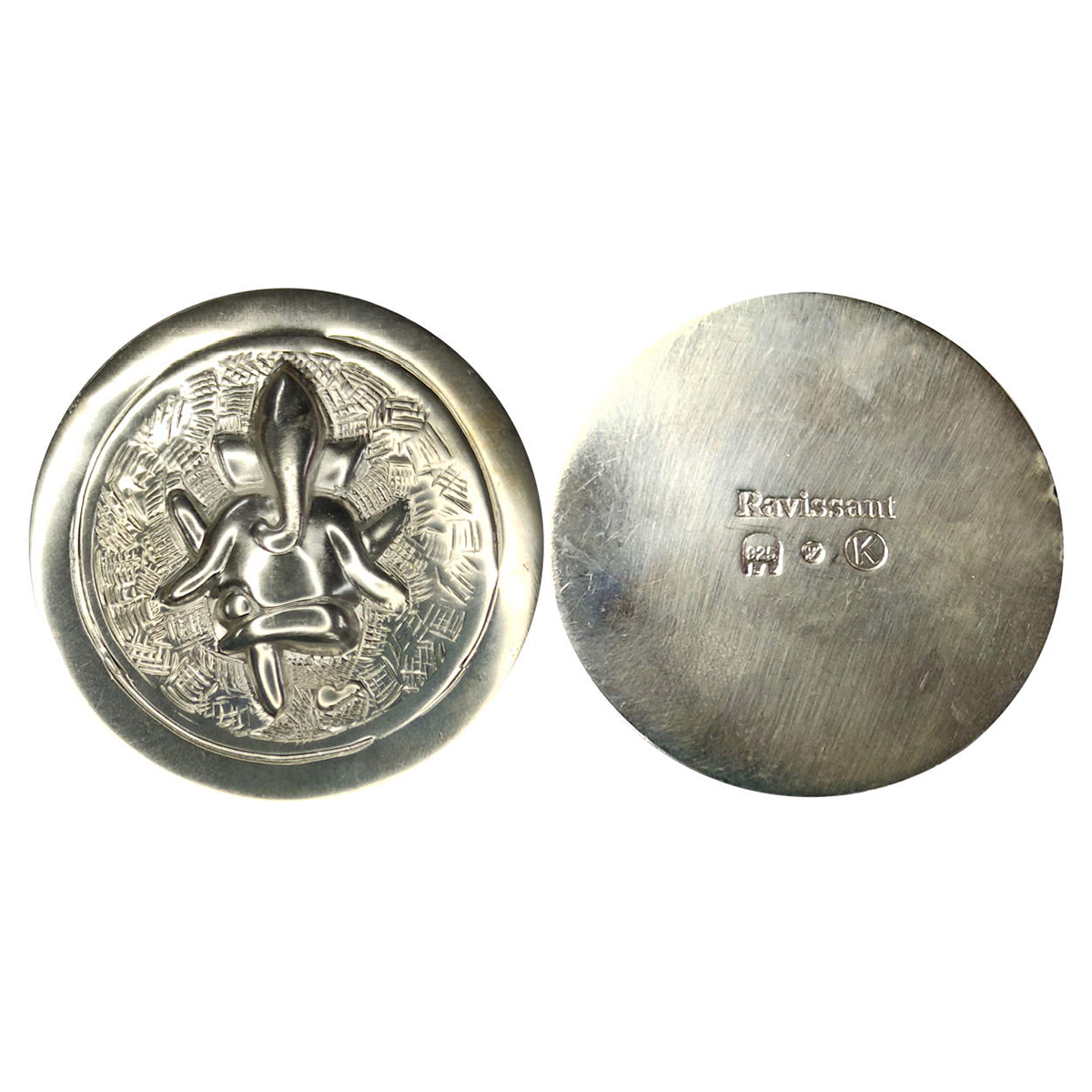 RAVISSANT. 36.5g. Silver. Obv. An artistic representation of Ganesha on a chequered field.
