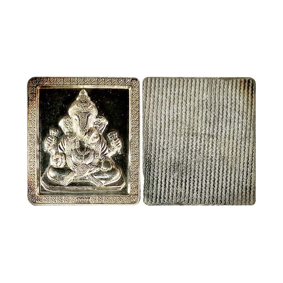 Dagadu Seth Ganapati, Pune. 30g. Proof. Square planchet,. Silver, Obv. A high relief Dagad