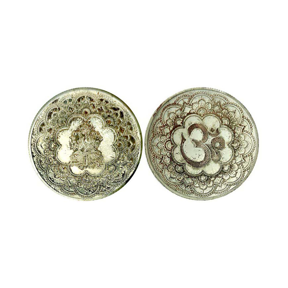Ganesha Medal, silver, 50g, Struck on a bulky concave planchet, obv. Lord Ganesha within a