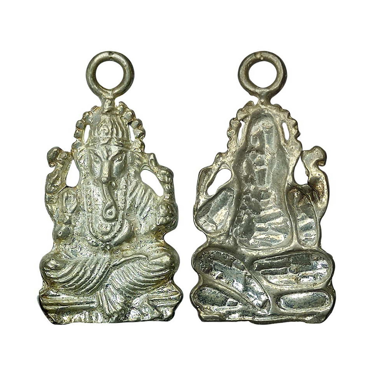 Stylised Ganesha medal, Silver, 2.7g. Ganesha shaped planchet. EF. Scarce....