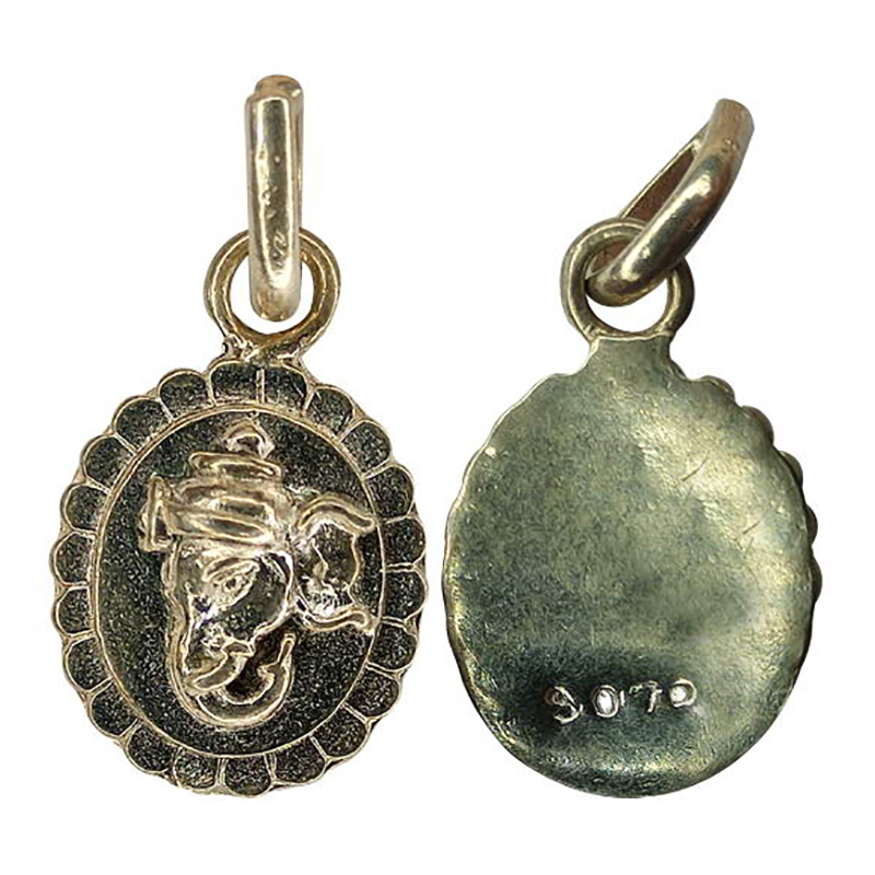 Stylised Ganesha medal, Silver, 4g. Obv. Ganesha. Rev. blank. EF. Scarce....
