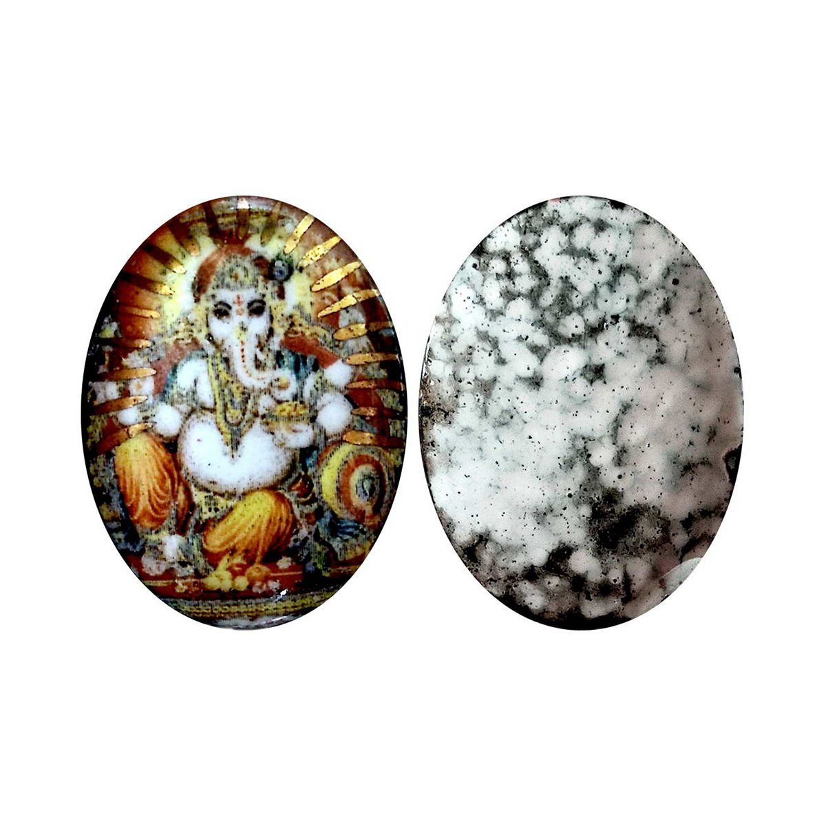 Ganesha, Copper and enamel. Obv. Ganesha seated in a reclining manner Rev. blank UNC. Scar