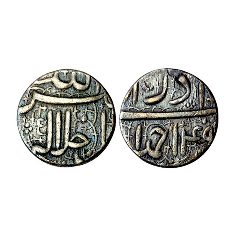 Akbar, Rupee, Ahmedabad Mint, Silver, Allahu Akbar Jal Jalalhu type on obv; mint name and 