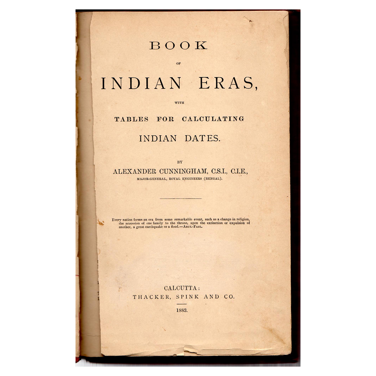 Paper, Rare Book: Book of Indian Eras with Tables for Calculating Indian Dates. By Alexand