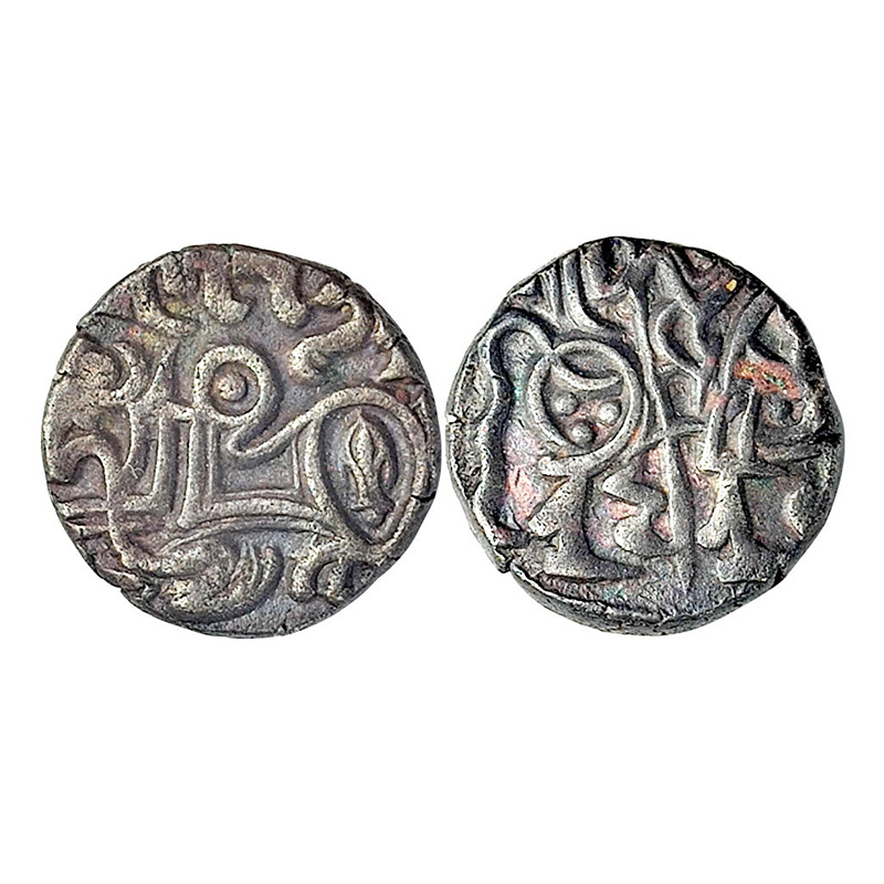 Shahis of Ohind – Afghanistan, Samanta Deva, Drachma, Billon, Bull and Horseman type. A sw