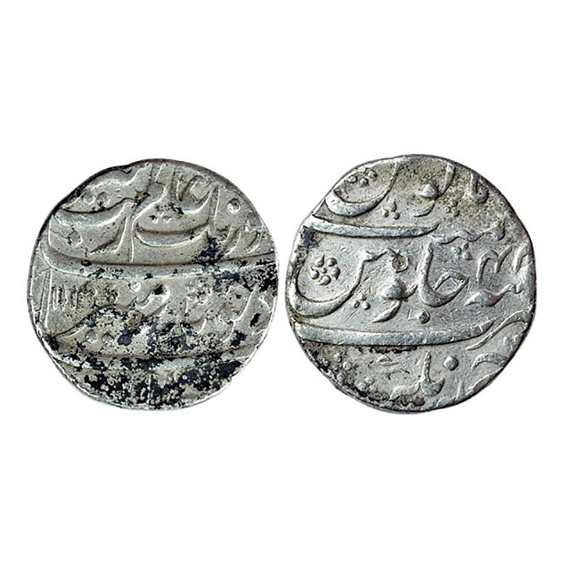 Aurangzeb, Rupee, Ahmadnagar mint, AH 1111, RY 44, Silver, Badr Munir type (KM# 300.3). Co