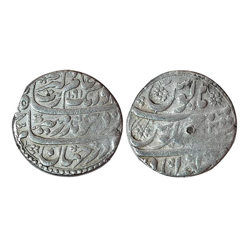 Aurangzeb, Rupee, Zafarabad mint, AH 1091, RY 23, Silver. Nearly complete mint name at bot