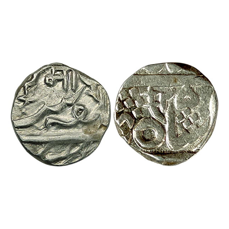 Gwalior, Rupee, Madho rao, Bhilsa mint (mint name Alamgirpur partly visible on coin), Silv