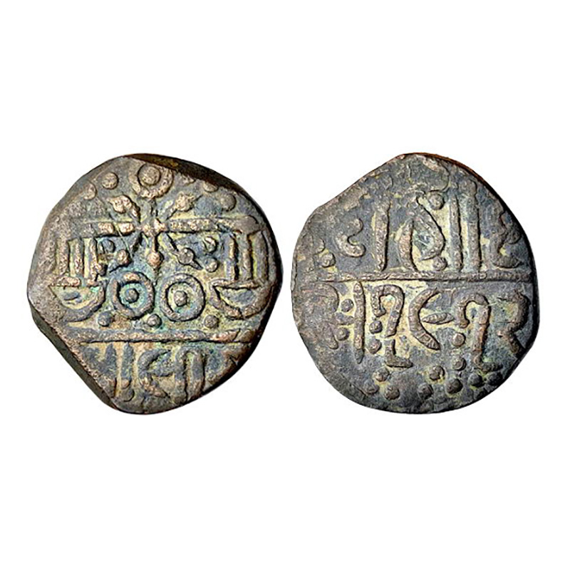 Gwalior, Jayaji Rao (AD 1843-1886), Dahod mint, Copper, 5.91 g, Paisa, Dahod at top and V.