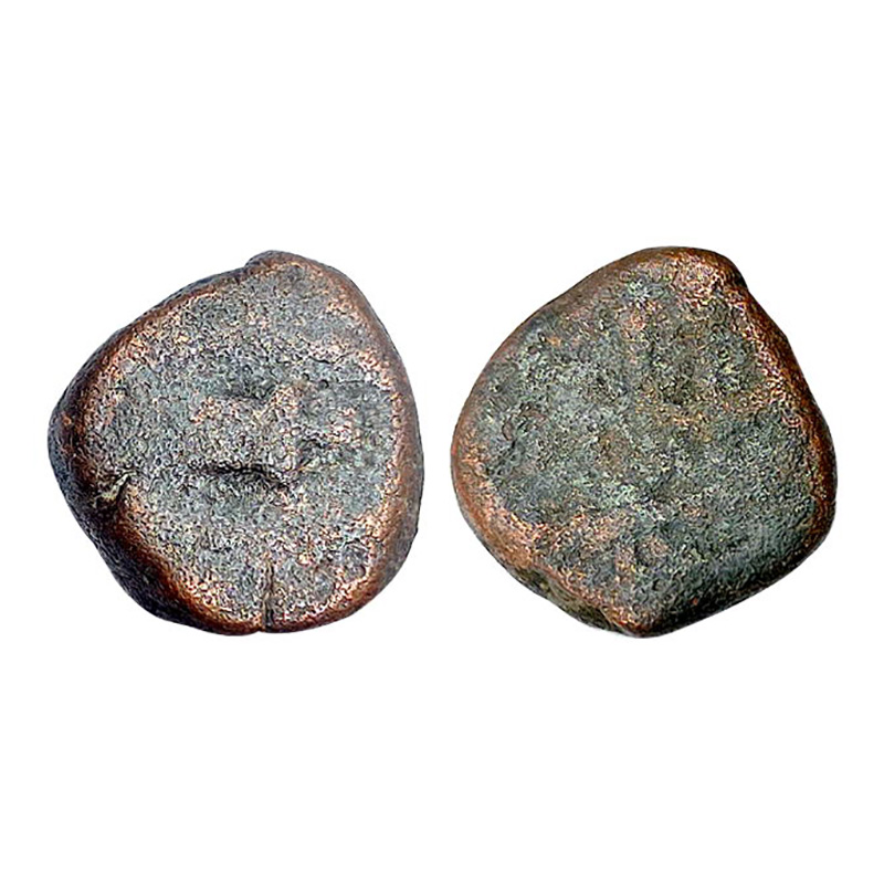 Makrai, Raja Bharat Shah (1886-1920 AD), Copper, Paisa (2), 8.42 g, obv a katar; rev. with