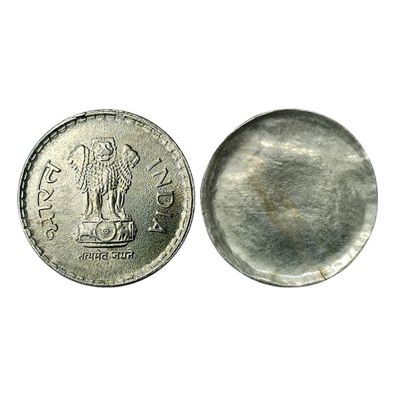 Cupro - Nickel, 5 Rupees Lakhi of Reverse type, Copper-Nickel. The incused reverse with li