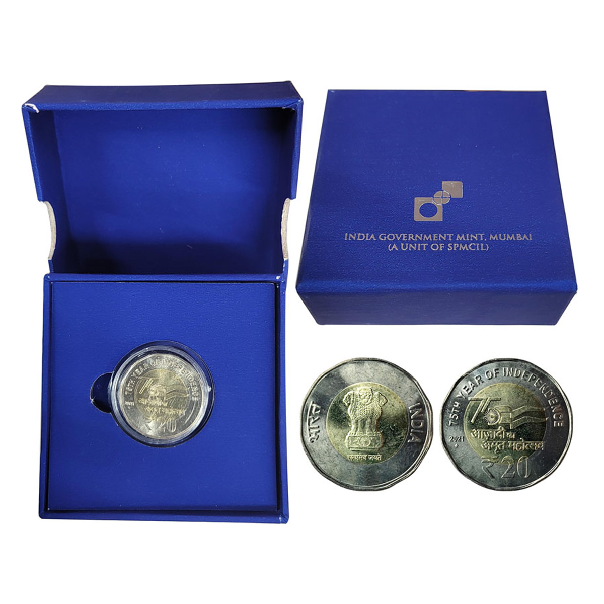 Special VIP Issue of the Release Ceremony Set, Azadi ka Amrit Mahostav 2021, 20 Rupees, Bi