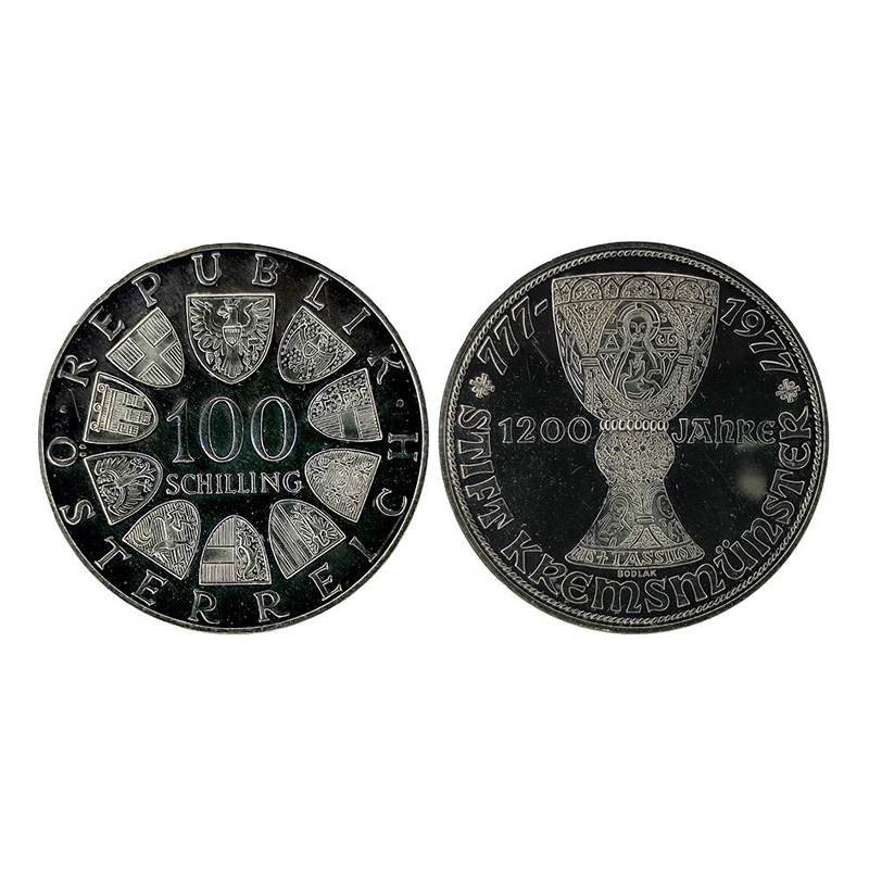 Austria, Silver, 100 Scellini, 1200 Monastero di Kremsmunster. Proof. ...