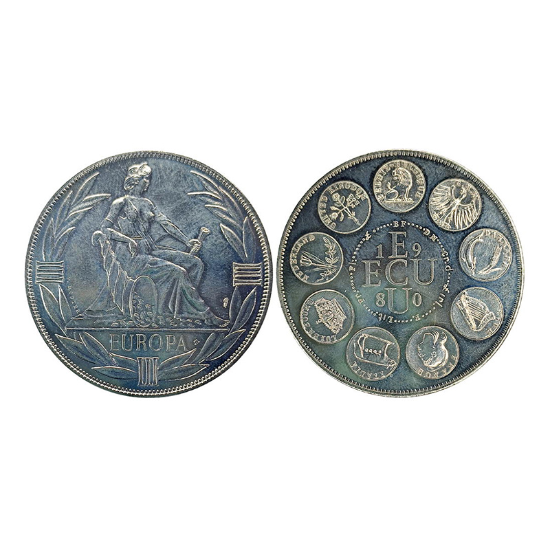 Cupro - Nickel, France, 1 ECU Proof, 1980, Cupri-Nickel. European Unity issue. Obv: Nude G