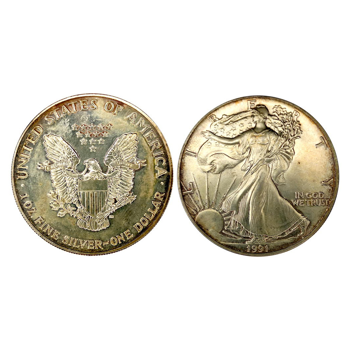 USA, 1 Dollar, Silver, 31.29 g, 1 Oz, Fine Silver, Liberty on obv. Eagle and name of the c