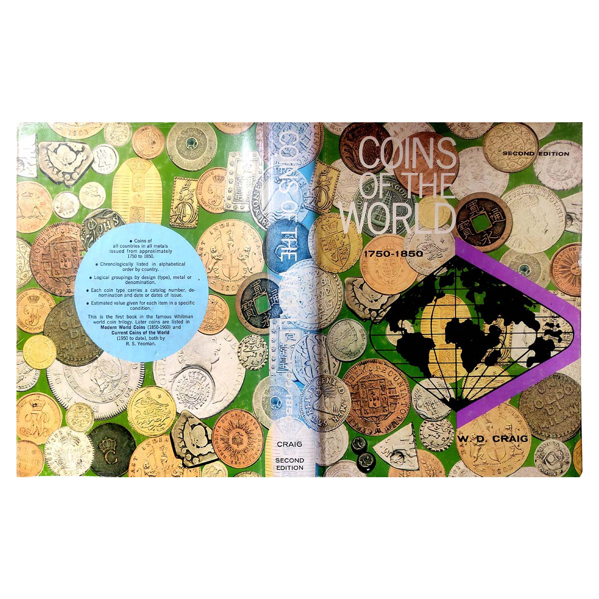 Paper, Book: Coins of the World 1750-1850 by William D. Craig. 2nd Edition. Published by w