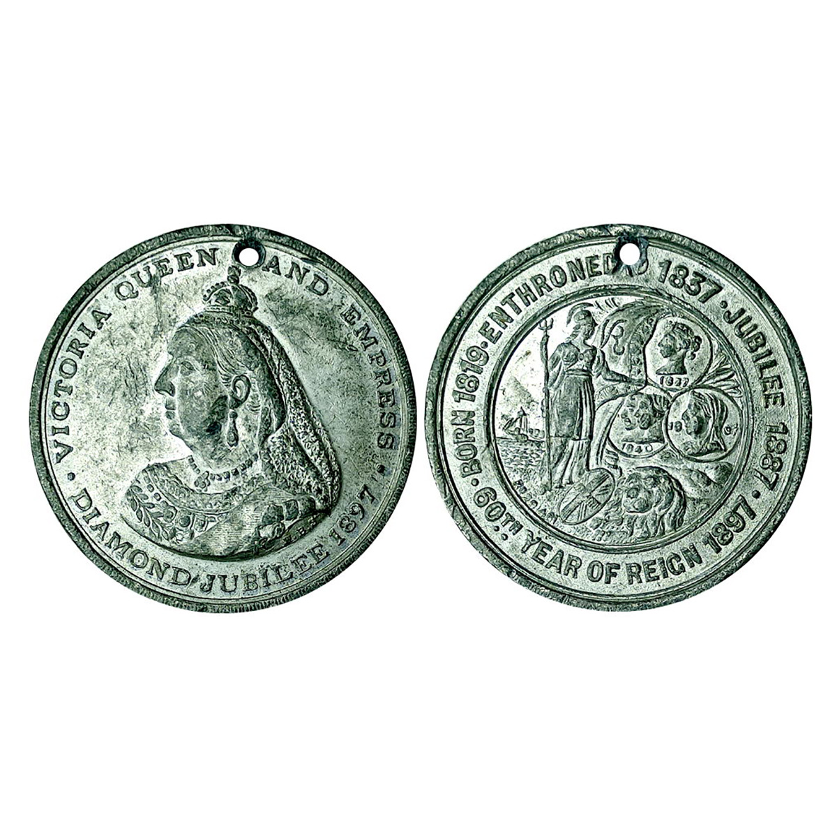 Queen Victoria, Jubilee Medal, Tin, 25.59 g, matured bust of the Queen to left on obv. God