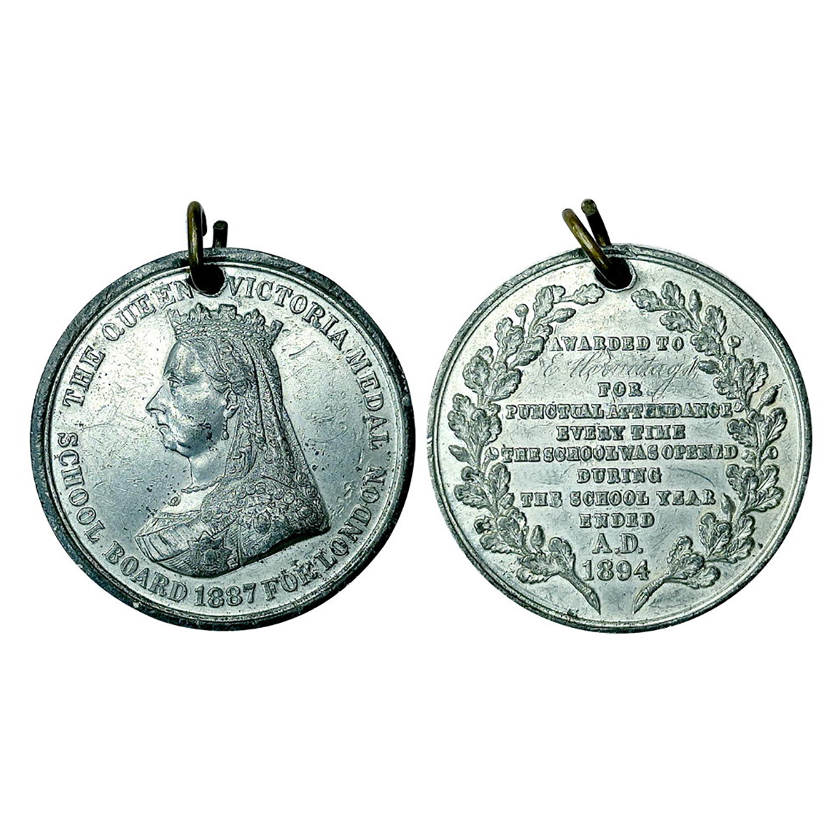 Queen Victoria, School Medal, Tin, 14.95 g, mutured bust of the Queen to left on obv. Lege