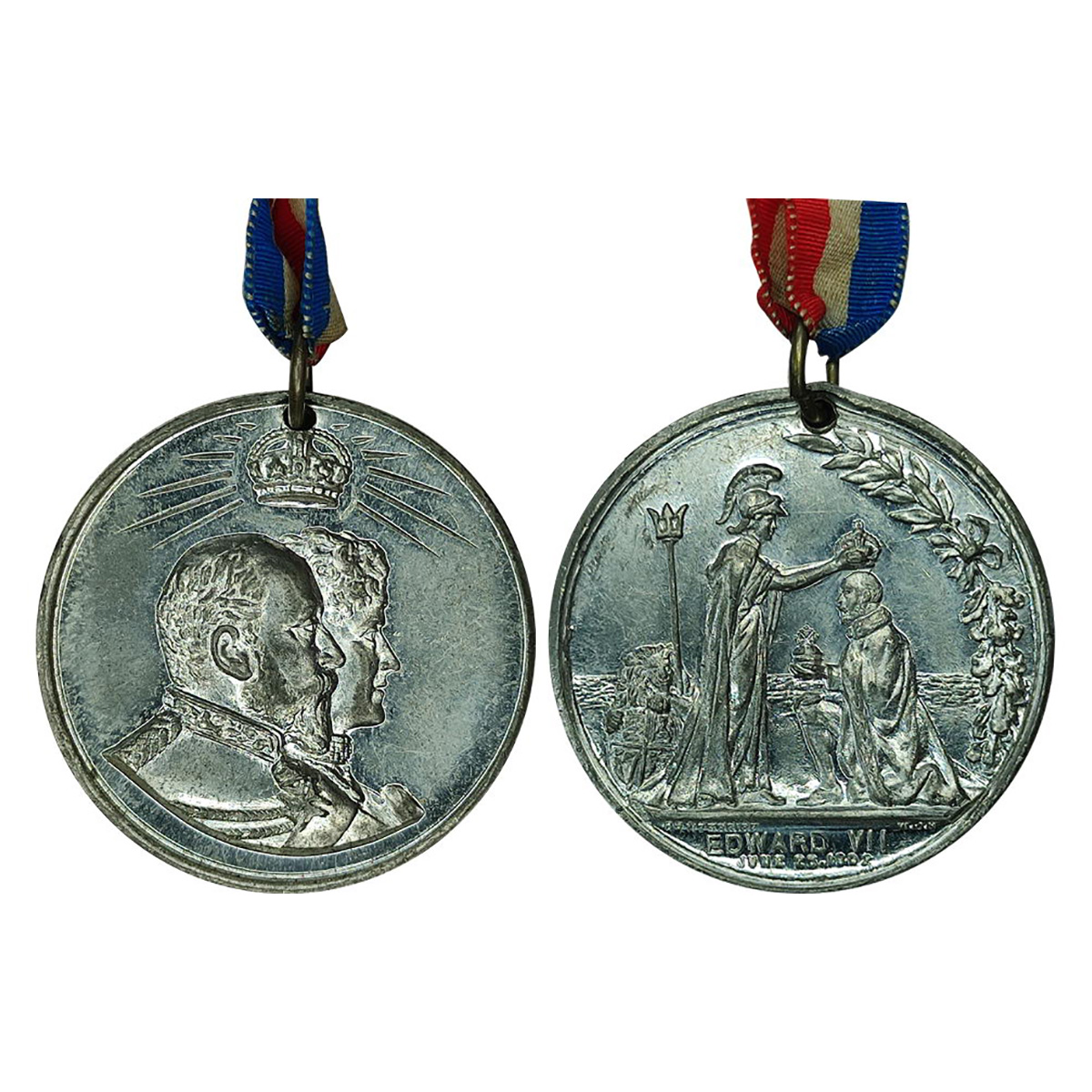 Edward VII, Corantion Medal, Tin, 19.64 g, busts of the King and the Queen to right on obv