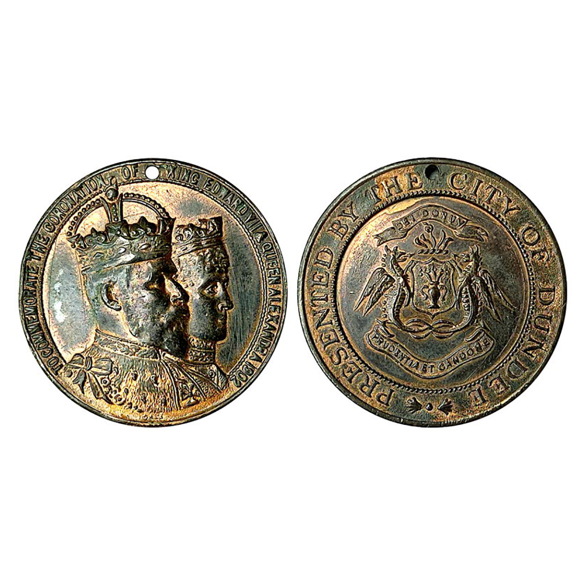 Edward VII, Corantion Medal, Copper, 17.93 g, busts of the King and the Queen to right wit