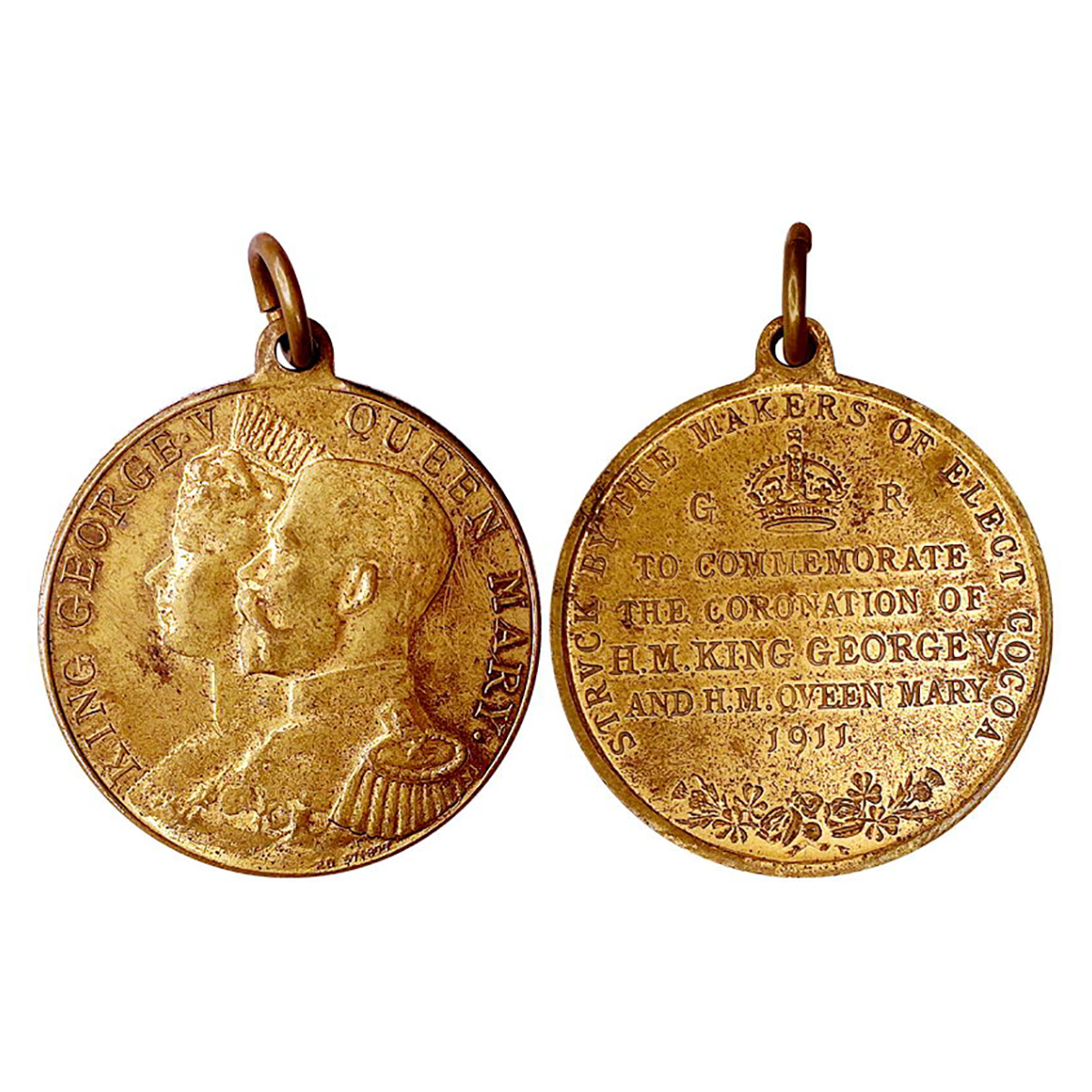 George V, Copper, 18.63 g, Coronation Medal, busts of the King and Queen to left with the 