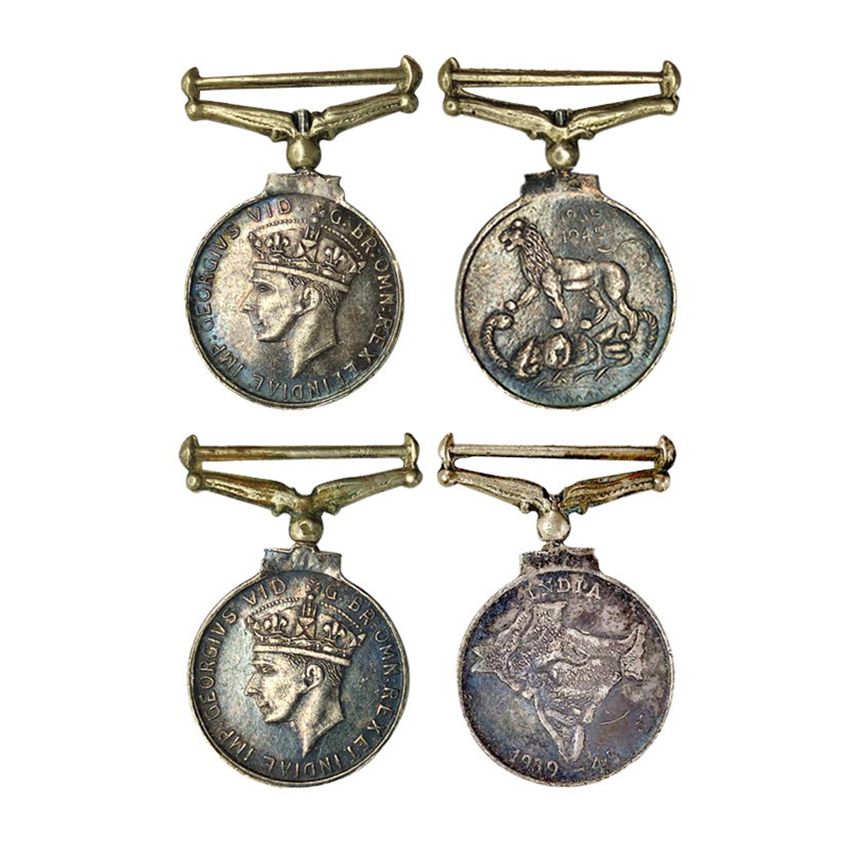 George VI, Silver (2), 4.22 g and 3.96 g, Miniature Medals, bust of the king to left on ob