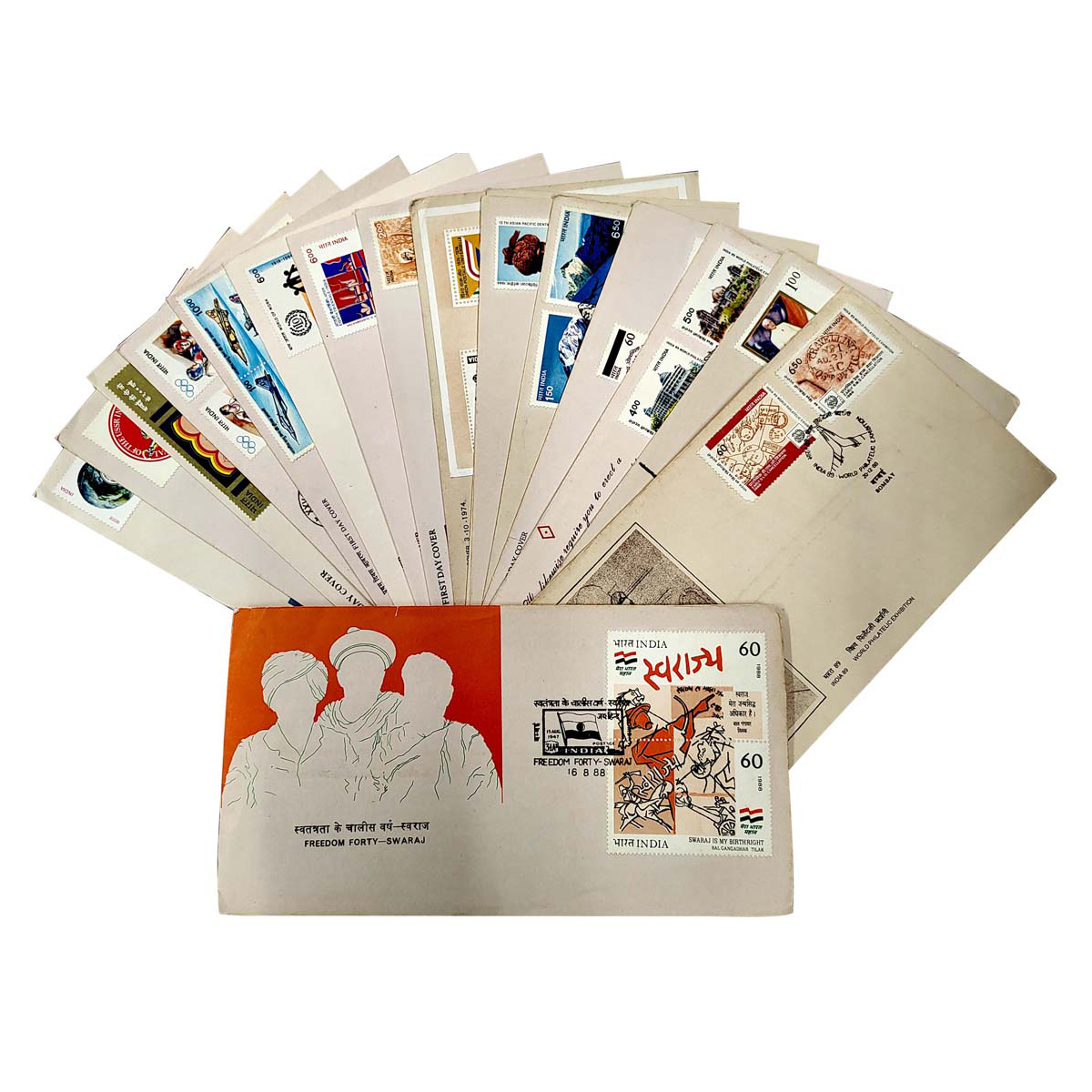 Paper, Collection of 20 FDCs. First Day Covers of 1980s. All the Covers are with multiple 
