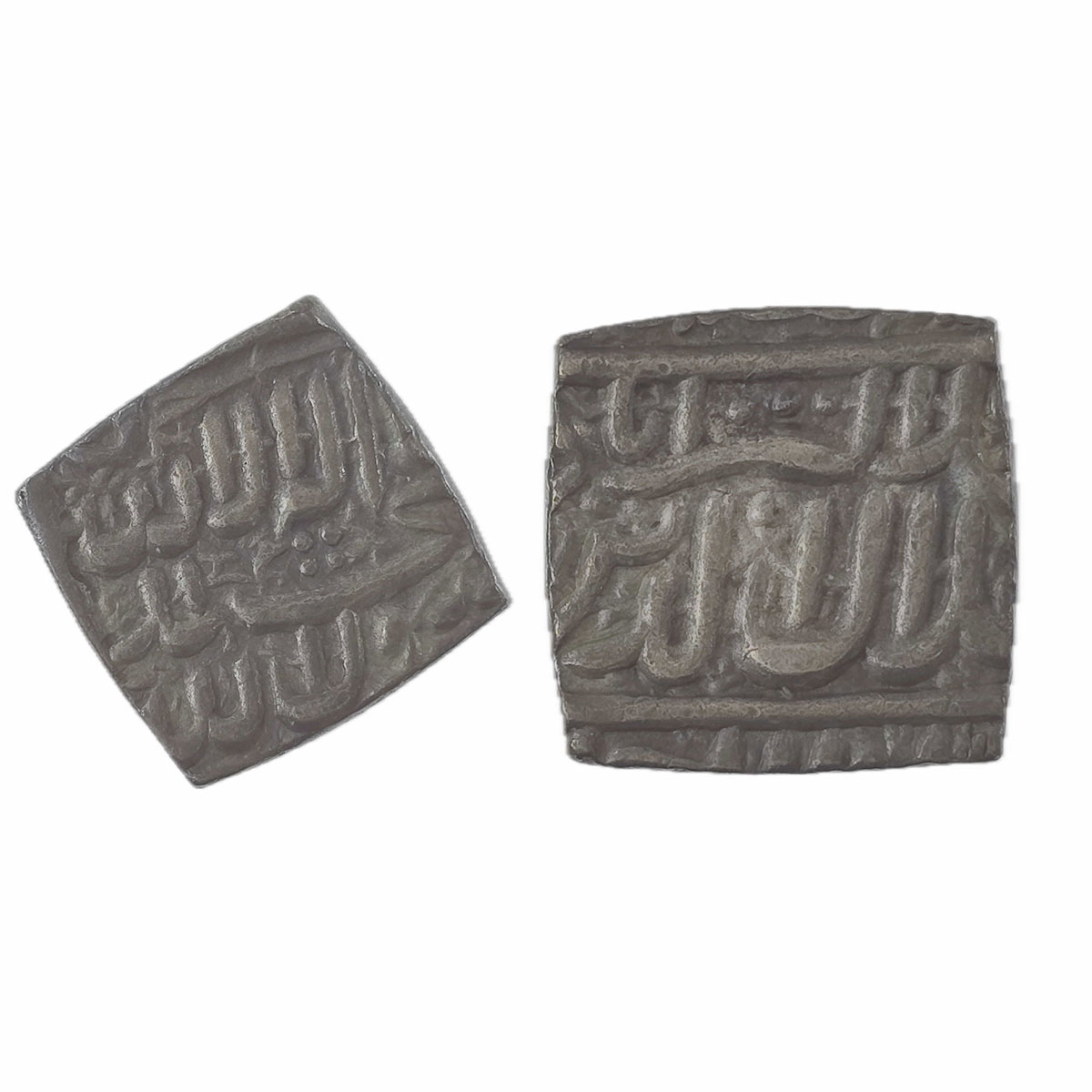 Akbar, Ahmedabad mint, Silver, Square Rupee, Kalima, Square-area type on obv, mint name at