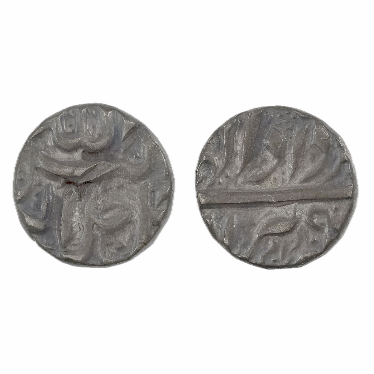 Akbar, Berar mint, Silver, Ram Rupee, Allahu Akbar type, Persian name Ram written below th