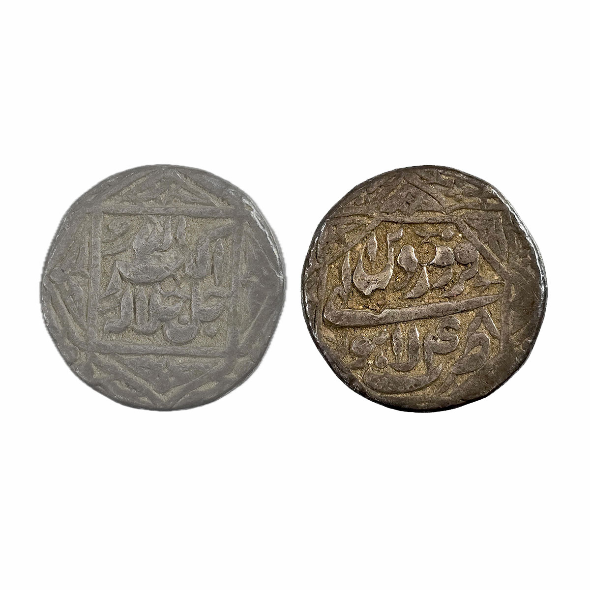 Akbar, Lahore mint, Silver, Rupee, Allahu Akbar type with eight-pointed star type on rev w