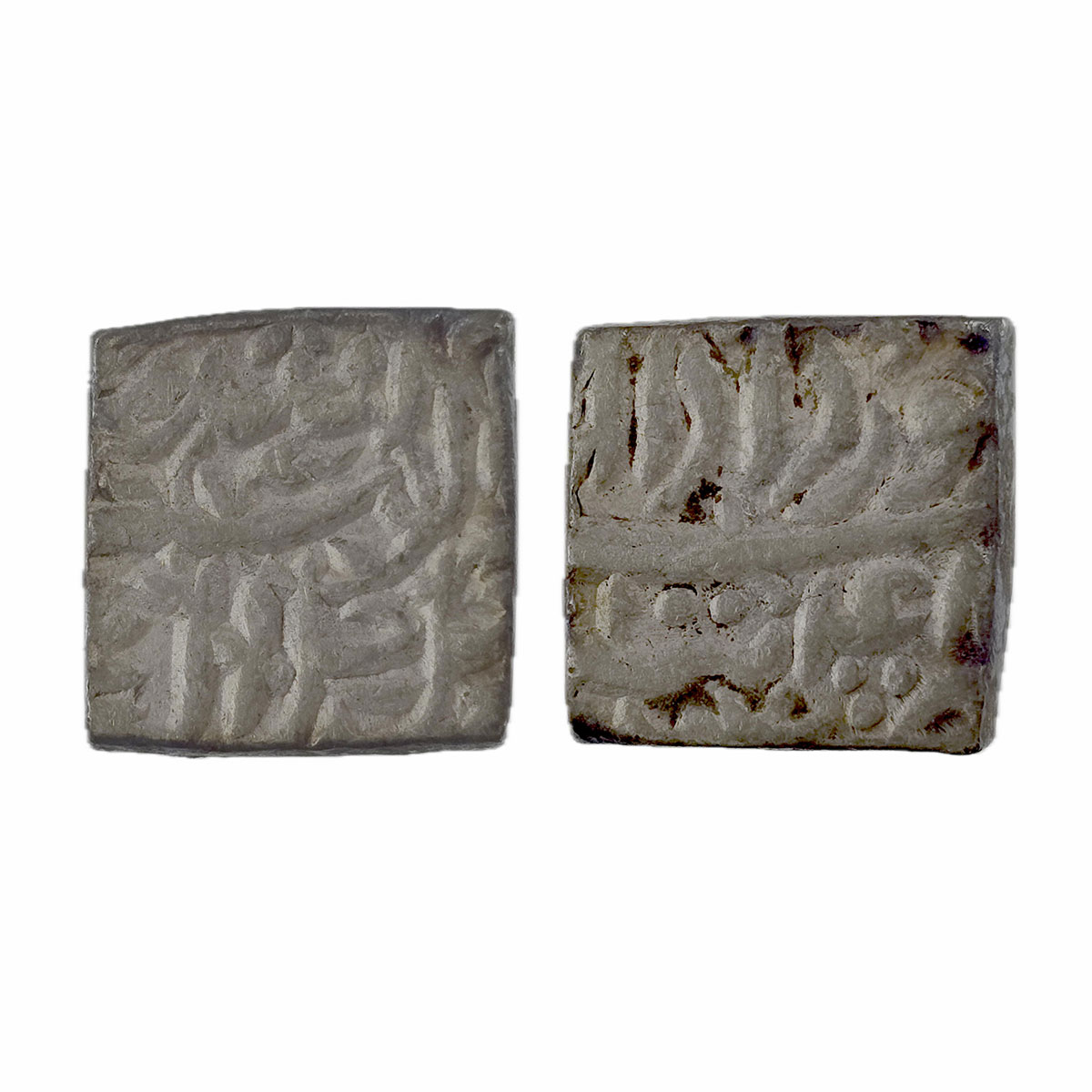 Akbar, Tatta mint, Silver, Square Rupee, Allahu Akbar type, Ilahi 48, Khurdad Month. No Te