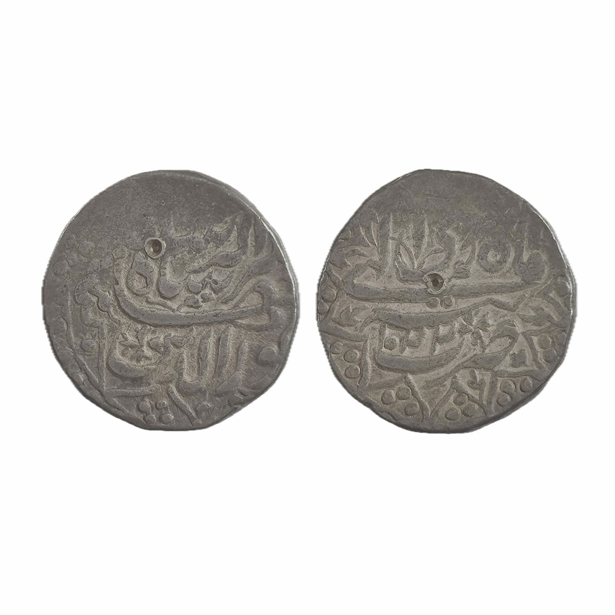 Jahangir, Tatta Mint, Silver, Rupee, Nuruddin type, all placed in decorated Floral motifs 