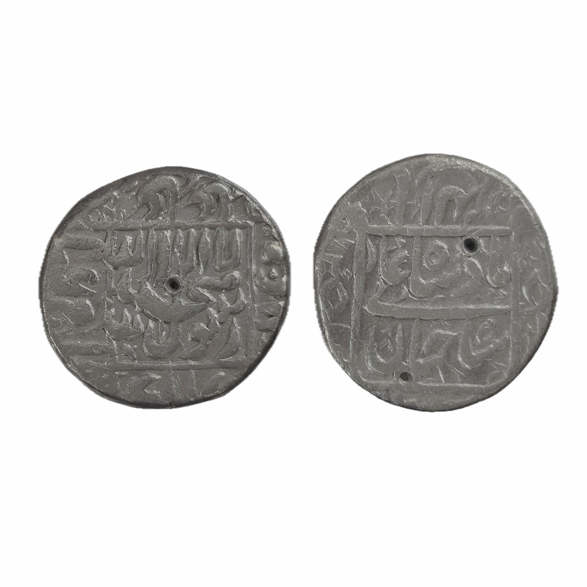 Shah Jahan, Ujjain Mint, Silver, Rupee, Square-area type with complete mint name in the le