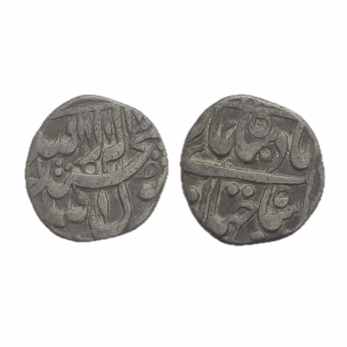 Shah Jahan, without Mint name, Silver, 2.67 g, ¼ Rupee, Square-area type without mint name