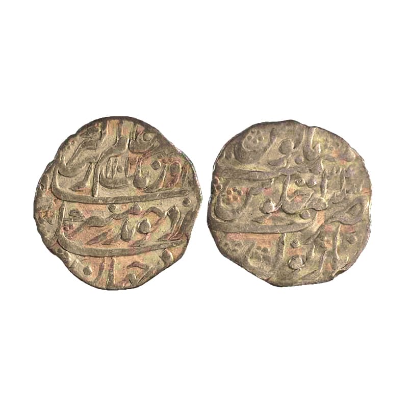 Aurangzeb, Rupee, Narnol Mint, Silver, Badr Munir type. Complete Mint name in the bottom l