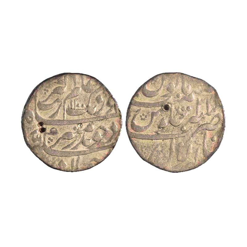 Aurangzeb, Rupee, Narnol Mint, Silver, Badr Munir type. Complete Mint name in the bottom l