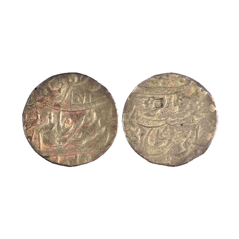 Aurangzeb, Rupee, Patna Mint, Silver, Muhiuddin type. Mint name in the top line on rev, AH
