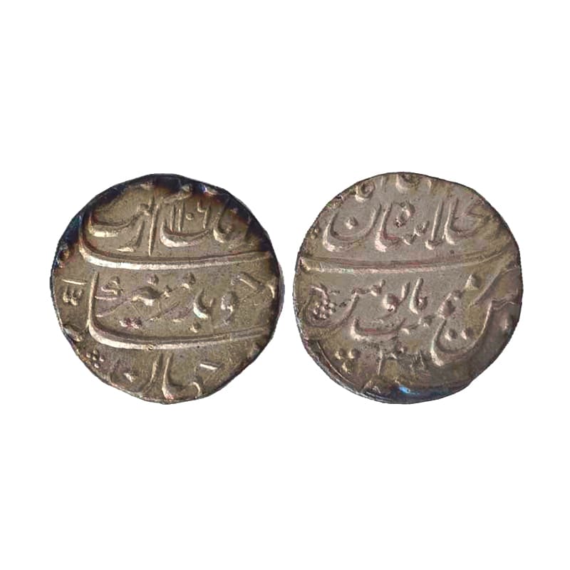 Aurangzeb, Rupee, Shahjahanabad Dar ul Khilafat Mint, Silver, Badr Munir type. Mint name i