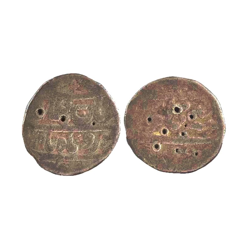 Silver, Shah Alam I as Muazzam (his pre-accession name), Rupee, Tatta Mint, Mint name in t