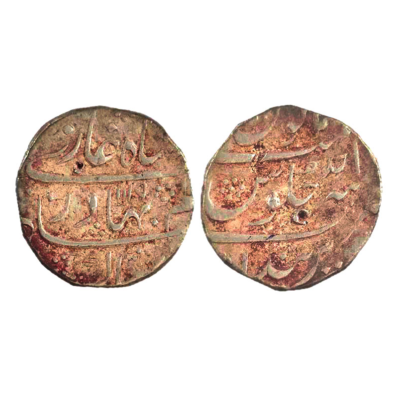 Silver, Shah Alam I, Rupee, Parenda Mint, complete Mint name in the bottom line on rev, AH