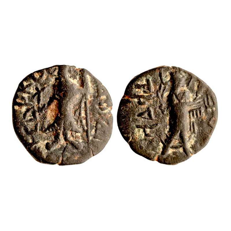 Kushanas, Kanishka I (c. AD 100), copper, 4.50 g, ¼ Unit, King standing to left holding a 