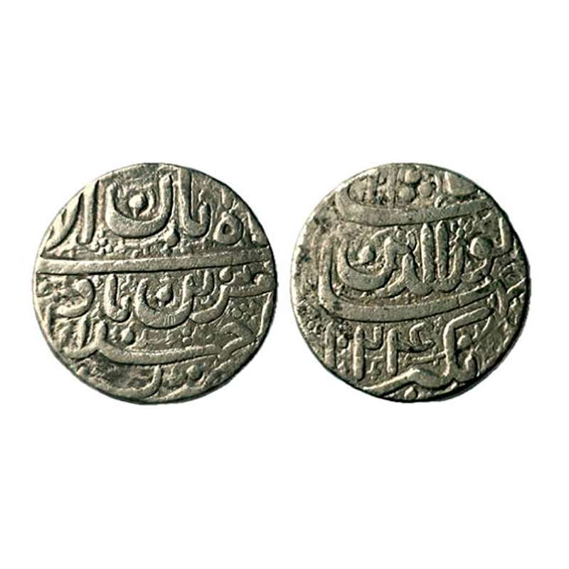 Jahangir, Ahmedabad Mint, Muzayyanbad Couplet type, Silver, Rupee, Mah Aban, AH 1024. Gada