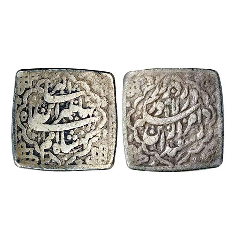 Jahangir, Square Sawai Rupee, Lahore Mint, Silver, 13.93 g, Shahanshah-i-Umoom type, AH 10