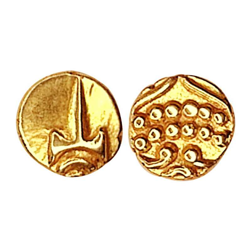 Marathas of Tanjore, Venkoji (AD 1674-1686), Gold, 0.36 g, Fanam, (Ganesh# 10.1). Obv: Sty
