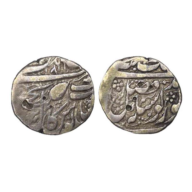 Sikhs, Silver Rupee, Amritsar mint, VS 1866, Leaf as a Mint mark, KM# 20.1. Fine+, Scarce.