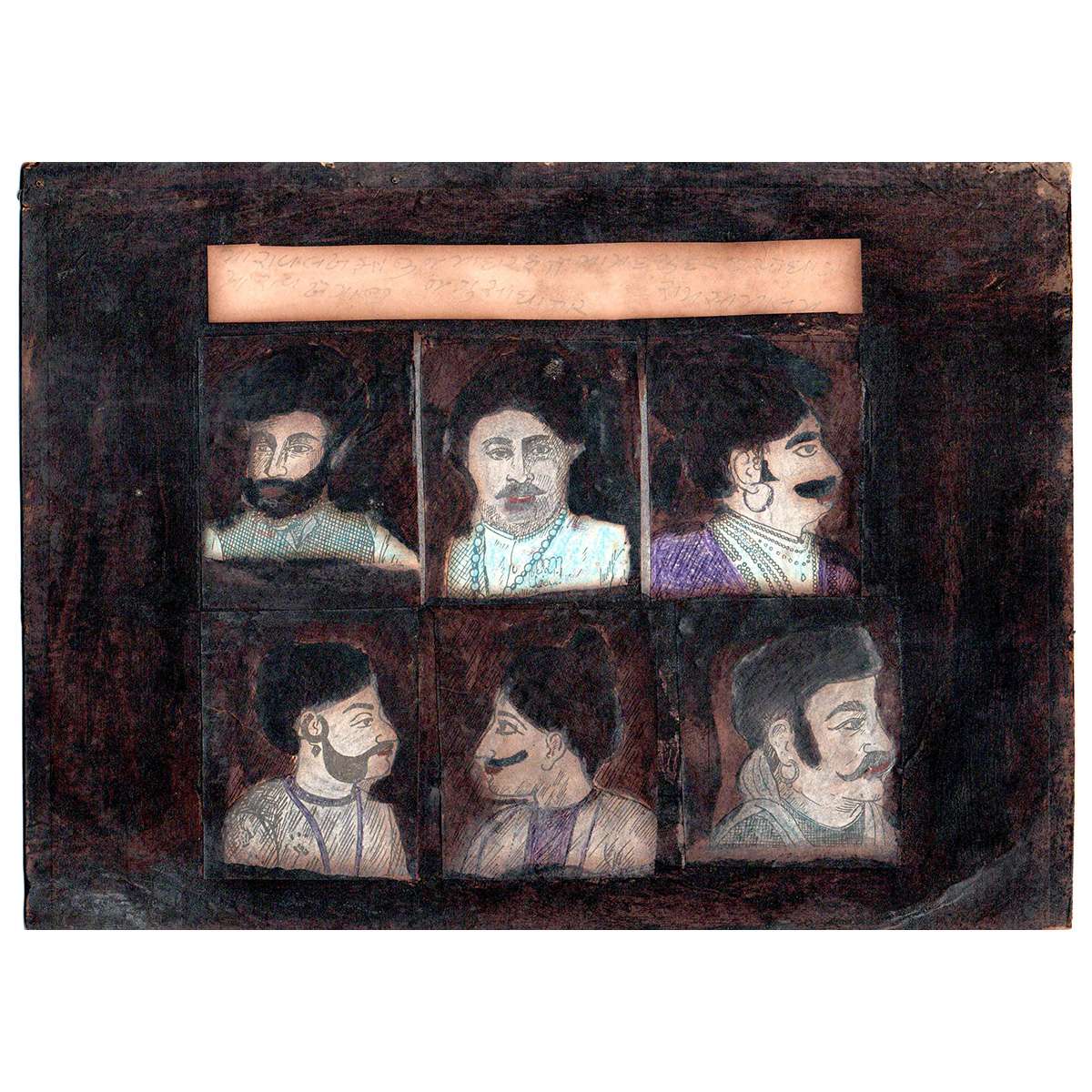 Paper, Antique Painting of VIPs of Kutch State (1930s), pencil on cardboard, 24½ x 18 cm. 