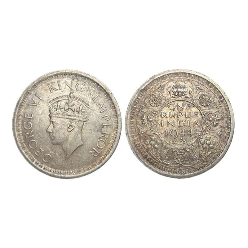 George VI, Silver, Rupee, Lahore Mint, 1944 “L” mint mark. AUNC, Scarce. ...
