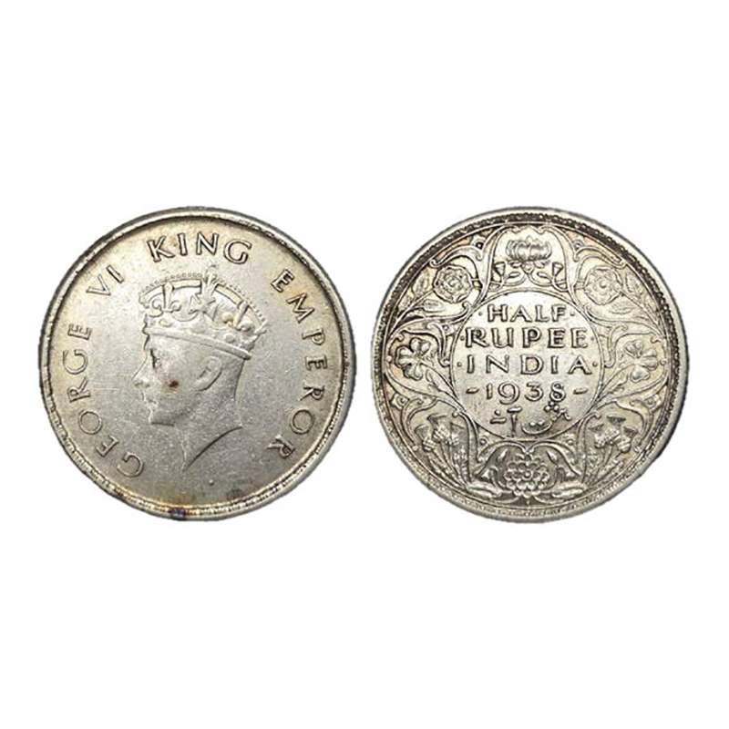 George VI, Silver, ½ Rupee, Bombay Mint, 1938. Very Fine+, Scarce. ...