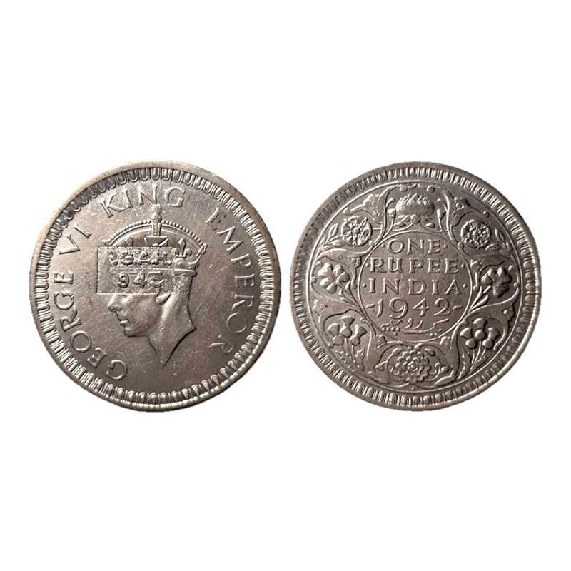 Provisional Government of Azad Hind, George VI, Silver, Rupee, 1942, counter struck P.G.A.